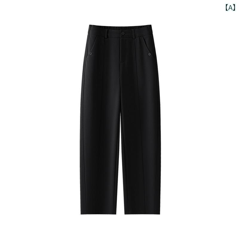 シガレットパンツ レディース ストレッチ ハイウエスト センタープレス 体系カバー 動きやすい シワになりにくい ストレート オフィスカジュアル 伸縮性 テーパードシルエット アンクル丈 洗える素材 通勤服 普段使い 大人女子 きれいめ 無地 ボトムス