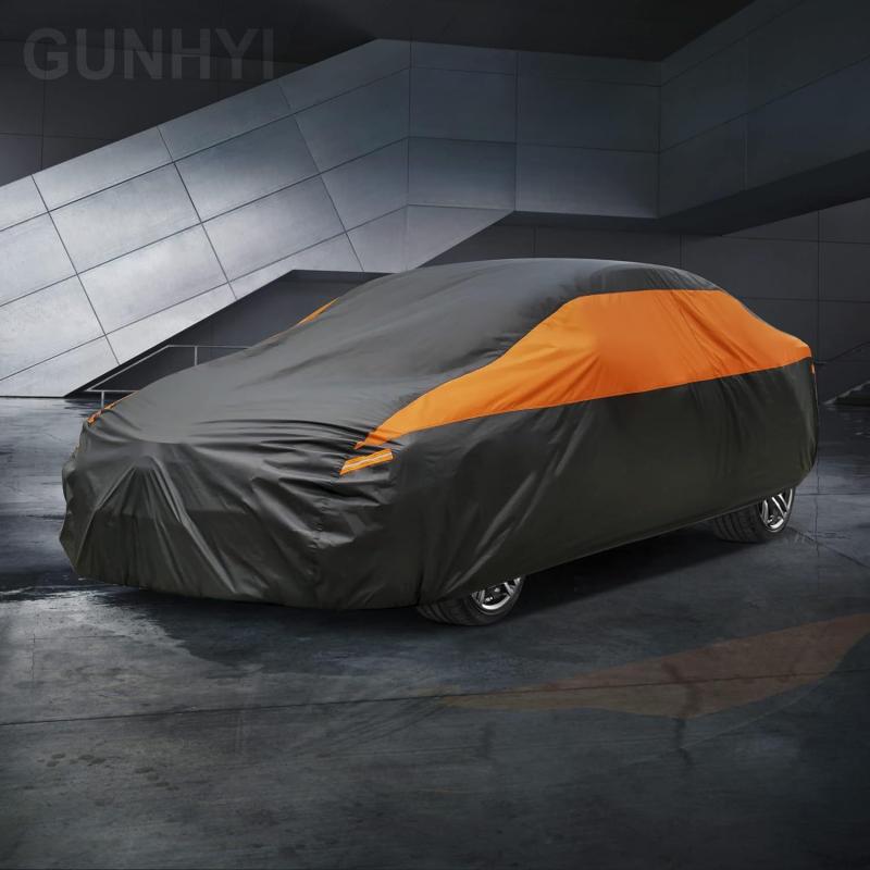 車カバー ボディカバー セダン SUV 汎用 防水 撥水加工 高密度タフタ生地 UVカット 日焼け防止 劣化抑制 耐久性向上 遮熱性能 砂ぼこり対策 屋外駐車 塗装面保護 黄砂 花粉 雪対策 オールシーズン対応 脱着簡単 収納袋付属 強風対策 ゴムバンド