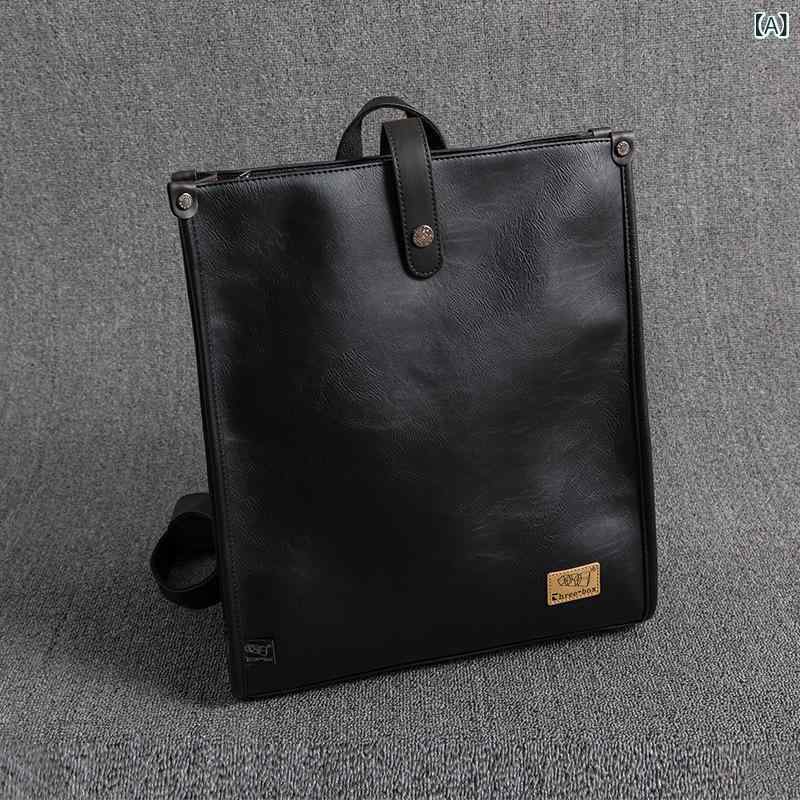 リュックサック メンズ 通学 A4 スクエア型 PC収納 高見えPUレザー 大容量 ビジネス 通勤 バックパック カジュアル スタイリッシュ シンプル 丈夫 背面ポケット 多収納 タブレット 15インチ対応 出張 修学旅行 普段使い 紳士 男性 鞄 合皮
