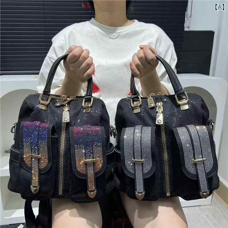 リュックサック レディース 大容量 背面ポケット バックパック ビジュー 3way 多機能 ショルダー トート 撥水 肩掛け 手提げ 通勤 通学 旅行 お出かけ デイパック カジュアル 整理整頓 丈夫 軽い きれいめ マザーズバッグ