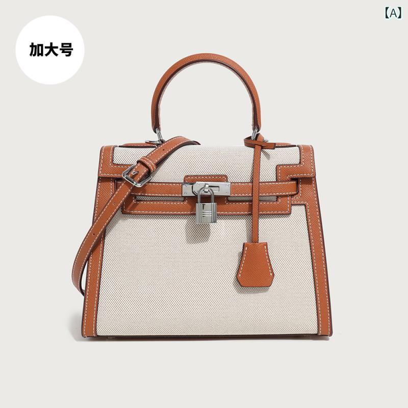 ハンドバッグ レディース 大容量 キャンバス 異素材 配色 2way ショルダー 斜めがけ 肩掛け トート スクエア 自立 底鋲 マチ広 内ポケット 仕切り A4 通勤 通学 デイリー オフィス カジュアル きれいめ 大人女子 普段使い お出かけ 旅行