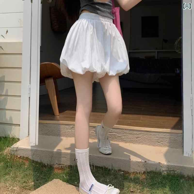 ミニスカート レディース ハイウエスト Aライン 膝上丈 バルーンシルエット スタイルアップ 立体裁断 性 美脚 脚長 着痩せ 無地 シンプル 裏地付き カジュアル デート お出かけ 夏服 通学 女子会 10代 20代 30代 コーディネート ボ