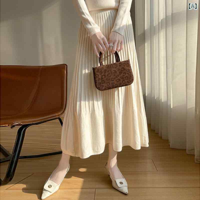 プリーツスカート レディース ロング丈 ウエストゴム Aライン 美シルエット 落ち感 ミモレ丈 カジュアル オフィス きれいめ 上品 清楚 広がる 揺れる 裏地付き ボトムス 無地 膝下 フェミニン デイリー 普段着 外出 お出かけ シンプル ベーシック
