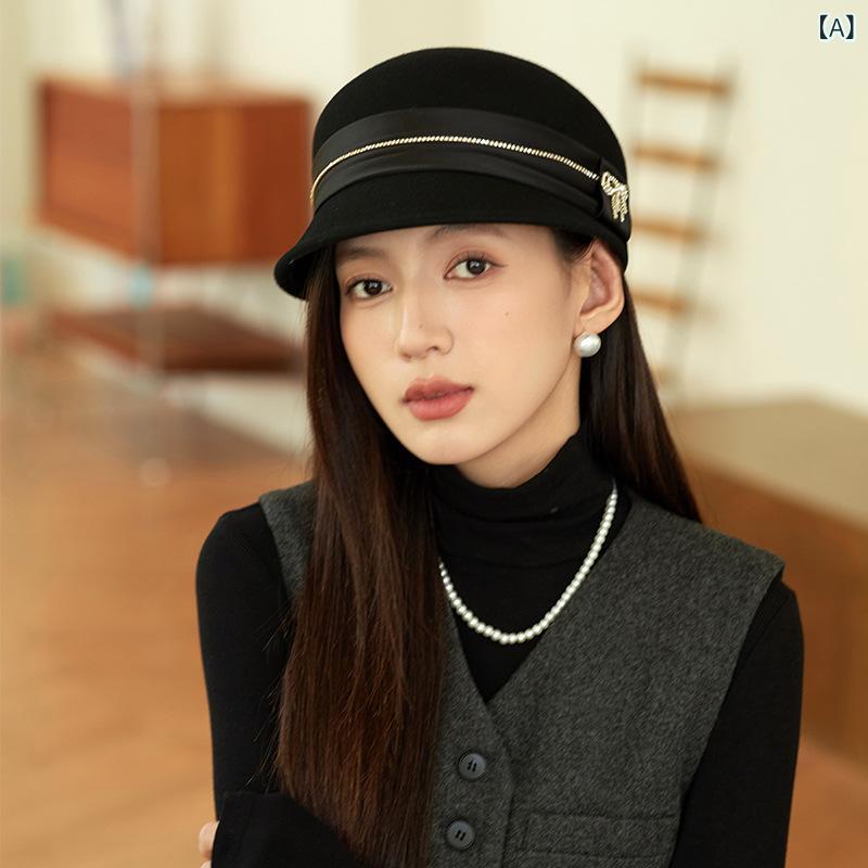 キャスケット レディース 羊毛 かぶり笠 秋冬 防寒 生あたたかい ハンチング ベレー帽 細工物旗がしら 乗り馬帽 唾液付き添い人 小顔成り行き 無地 分かりやすい 心地よい お出かけ 旅する 秋冬 2024年 2025年 差し上げ物 裏地あり