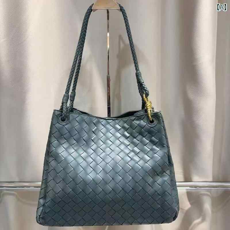 ハンドバック レディース ショルダーバッグ 編み込み イントレチャート 井戸釣瓶型 2way トートバッグ PUなめし革 肩かけ 手提げ 大電気容量 軽さ 鞄 鞄 通い 通学 お出かけ 旅する 心地よい 春夏 秋冬 合切袋型 差し上げ物 差し上げ物