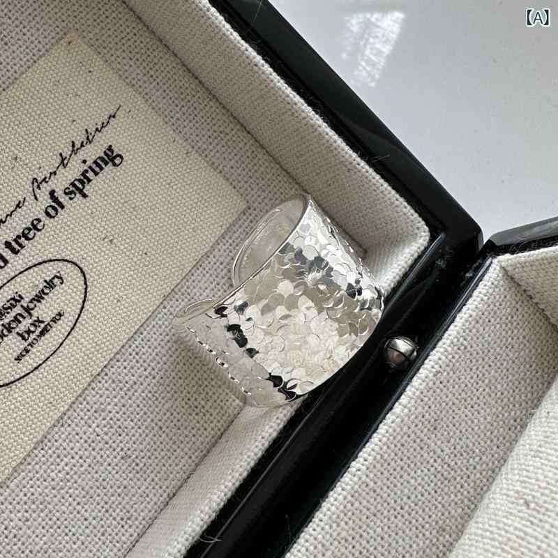 リング 指輪 シルバー925 ワイド 幅広 太め スターダスト加工 槌目 シンプル 大ぶり 普段使い オフィス カジュアル ジュエリー アクセサリー スターリング シルバー ファッションリング 地金 ギフト プレゼント 贈り物 誕生日