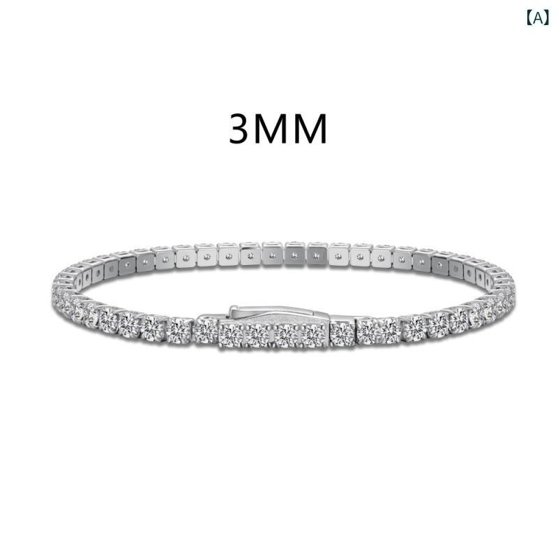 ブレスレット シルバー925 テニスブレスレット レディース チェーン 25mm 3mm ジルコニア ストーン アクセサリー ジュエリー 華奢 細身 腕輪 ギフト プレゼント フォーマル パーティー カジュアル