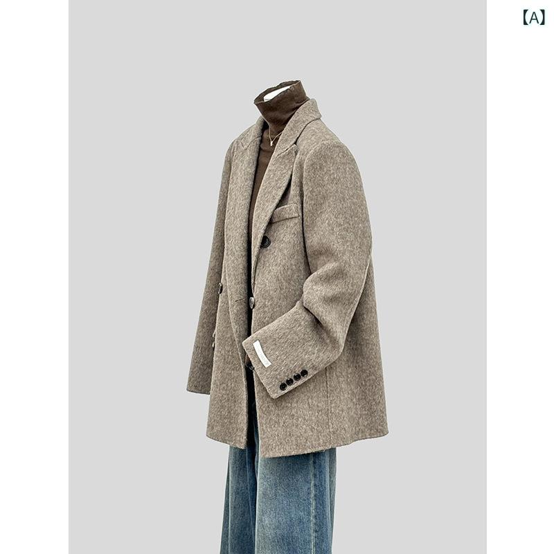 テーラードコート レディース 冬服 秋服 ショート丈 ショートコート ウール混 暖かい アウター 通勤 通学 オフィス カジュアル 防寒 上着 羽織り 無地 シンプル 厚手 ベーシック 裏地あり 低身長 あったか