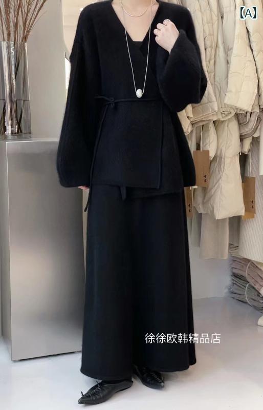 ニットカーディガン レディース 厚手 羽織 トップス アウター ロング丈 カシュクール ラクーンニット もこもこ 暖かい 防寒 秋冬 カジュアル ゆったり 無地 シンプル 長袖 柔らかい Vネック 通勤 通学