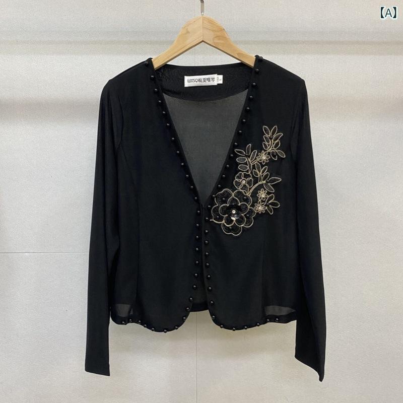 カーディガン レディース UVカット 接触冷感 ボレロ ショール 刺繍 薄手 ショート丈 夏 羽織り 日焼け防止 紫外線対策 冷房対策 トップス 透け感 カジュアル チャイナドレス ドレス 和装 着物 涼しい 暑さ対策