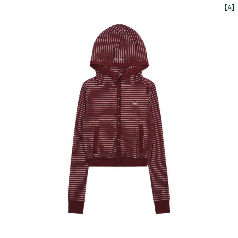パーカー レディース ストライプ 刺繍ロゴ ショート丈 ジップアップ スウェット トップス 春物アウター 長袖羽織り 柔らかパイル生地 ルームウェア ワンマイルウェア リラックス ゆったり
