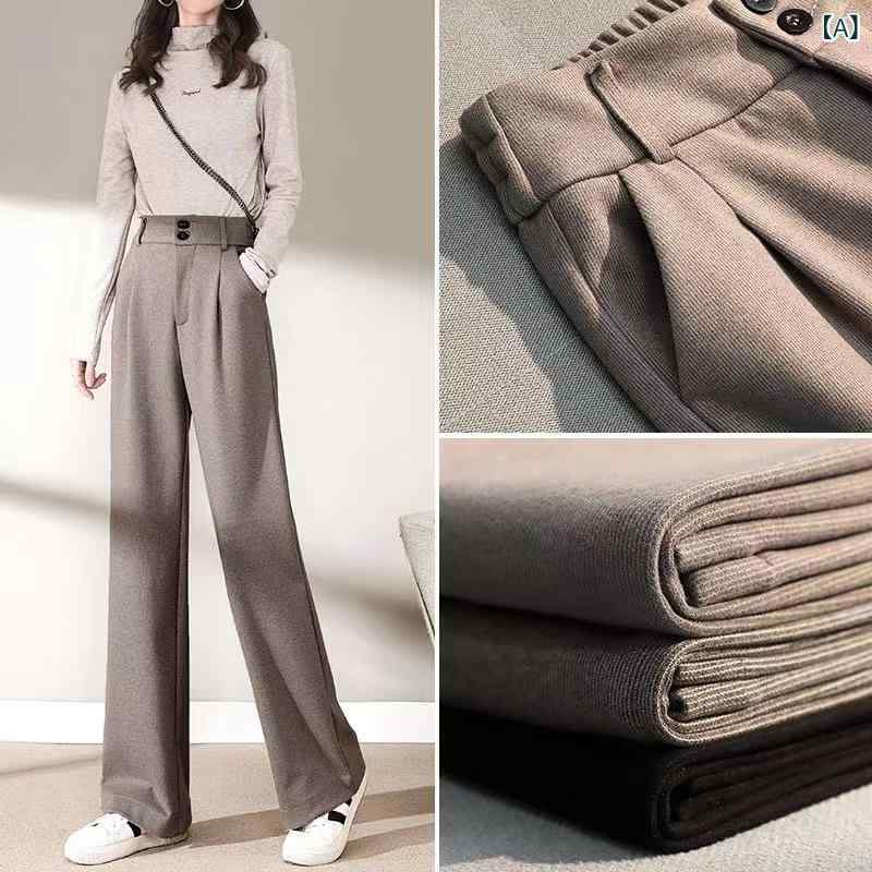 パンツ レディース ワイドパンツ ストレートパンツ ロングパンツ ハイウエスト ウエストゴム 美脚シルエット センタープレス 通勤 通学 普段着 脚長効果 シンプル 無地 ボトムス きれいめ ロング丈