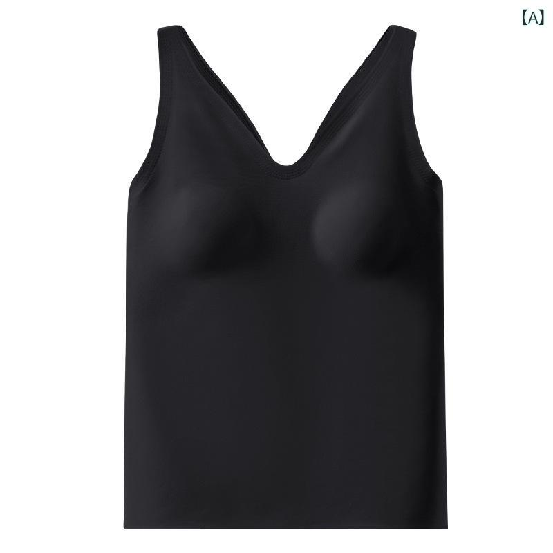 ブラトップ レディース カップ付き インナー キャミソール 背中見せ ノンワイヤー パッド入り 無地 ストレッチ素材 下着 肌着 通気性 伸縮性 動きやすい 楽な着心地 吸汗速乾 アンダーウェア スポーツ ルームウェア