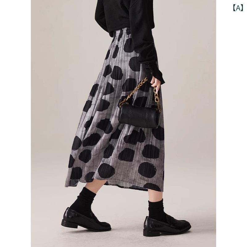 スカート レディース ロング丈 プリーツスカート ロングスカート フレアスカート ウエストゴム ハイウエスト Aライン 落ち感 ゆったり 体型カバー カジュアル お出かけ 旅行 着回し
