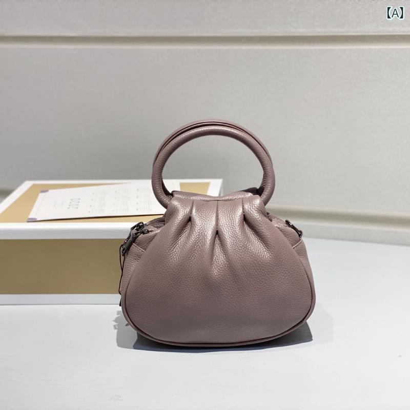 ハンドバッグ レディース 革 牛革 クラウドバッグ 雲形 餃子バッグ レザー 柔らかい 手提げ 肩掛け 大容量 軽量 おしゃれ シンプル 無地 フォーマル セレモニー 結婚式 パーティー 和装 鞄 カバン プレゼント