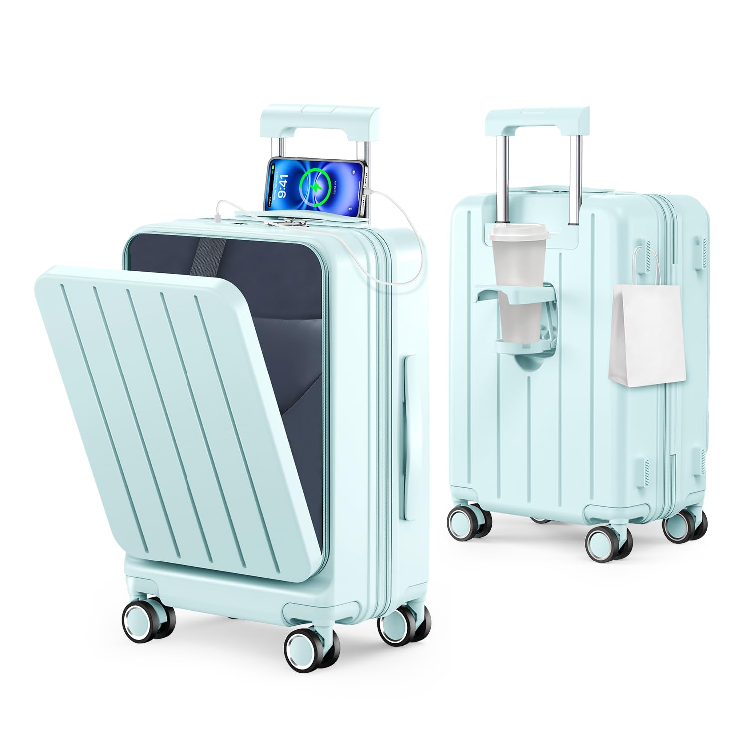旅行バッグ 押しひろげる役立つこと付き添い人 向こう正面明けひろげ 機内持ち込み 持ちはこび入れもの 超軽さ 大収容能力 多役立つこと USB界面付き添い人 優勝杯保持者 つつみ隠し引っ掛かり ジッパー印字機 静音ダブルキャスター TSAロ