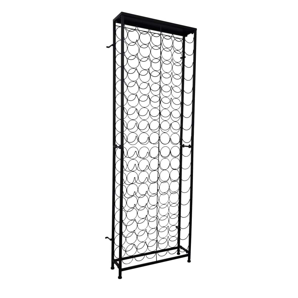 ワインラック 108本収納 65x24x191cm スチール製 錬鉄 自立型 粉体塗装 壁取付金具付き 大容量|ハッピーライフセレクト
