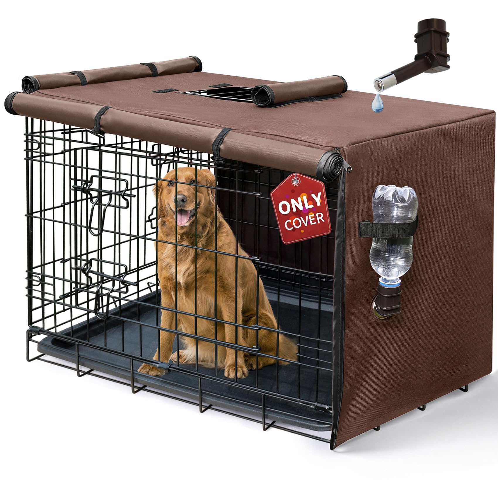 犬用クレートカバー 防水ペット犬小屋カバー 600D 高耐久犬用ケージカバー ユニバーサルフィット ほとんどのワイヤーペットクレートに対応｜ハッピーライフセレクト