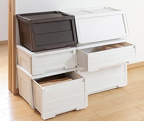 収納ケース 引き出し プラスチック 同色4個セット 衣装ケース 収納ボックス クリアブラウン 衣類収納 クローゼット 押入れ おもちゃ箱 衣類ケース 収納ボックス スタッキング 積み重ね可能|ハッピーライフセレクト