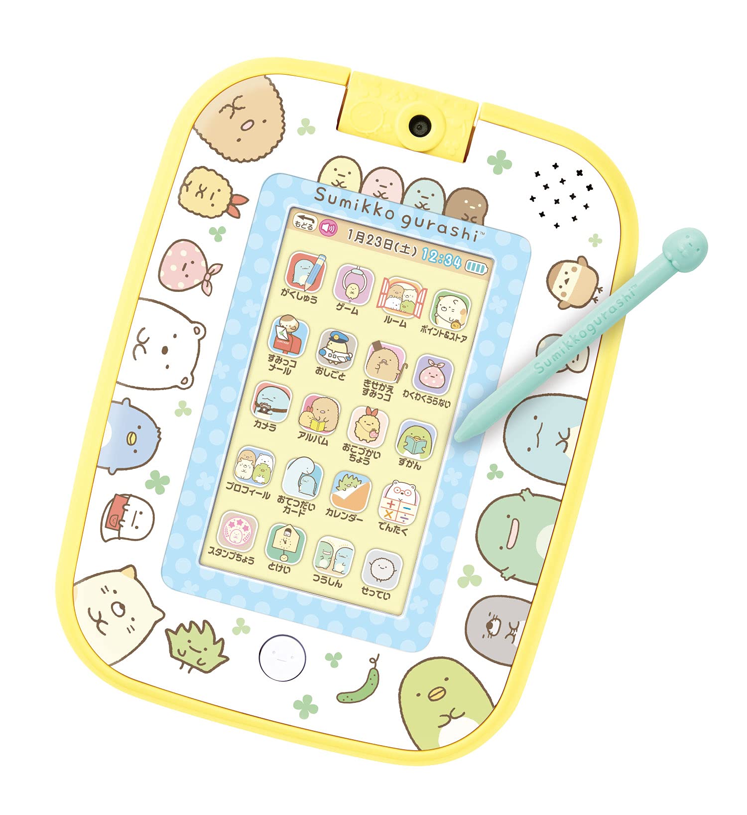 子供用タブレット 知育玩具 すみっコぐらし ゲーム お勉強 90アプリ 192メニュー 漢字 小学校6年生対応 英語学習 釣り遊び お世話遊び カメラ付き 自撮り フレーム スタンプ デコレーション |ハッピーライフセレクト