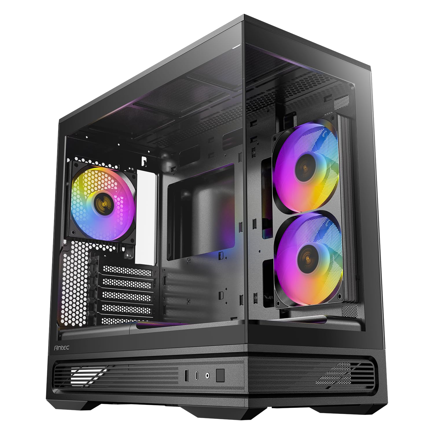 PCケース ミドルタワー 270度パノラマガラス ARGB搭載 強化ガラス PC自作 ゲーミングPCケース デスクトップPCケース 視界良好 クリアデザイン 自作PCパーツ 自作パソコンケース ATX対応 PCケース ｜ハッピーライフセレクト