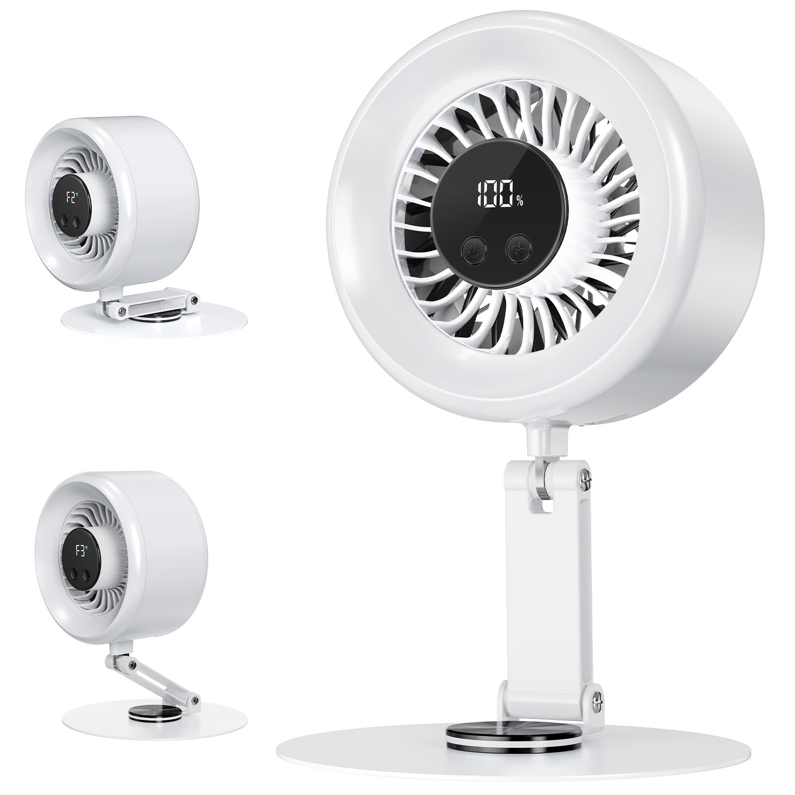 サーキュレーター 扇風機 卓上 USB 充電式 折りたたみ式 高さ調節 5段階風量 静音 コードレス 強力送風 部屋干し 換気 デスクワーク 車内 キャンプ アウトドア 持ち運び 小型 コンパクト 金属|ハッピーライフセレクト