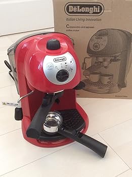 【中古】DeLonghi エスプレッソ・カップチーノ製造業者 赤いこと EC200N-R 家電-ミキサー・フードプロセッサー