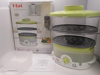 【中古】T-fal 電気蒸し器 スチームクッカー ウルトラコンパクト ライム VC106270