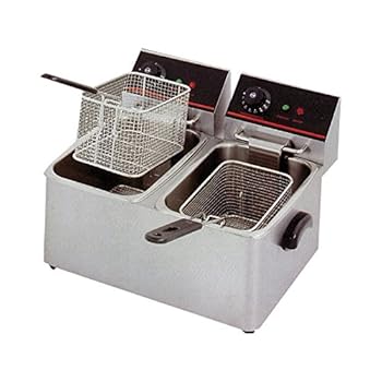 【中古】電気フライヤー FL-DS6W 6L 二槽式 ミニフライヤー 卓上フライヤー 厨房機器 フライヤー ミニフライヤー 揚げ物 調理器具 家庭用 業務用