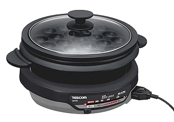 【中古】テスコム 料理茶屋なべ 3.4L 直火能力のある 1300W たこ焼き一皿/溝つき一皿嘱する 【煮る/焼く/蒸す】 フッ素厚地の外套 GP91 スタイリッシュグレー ミキサー-家電