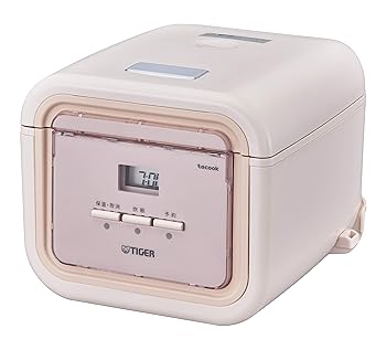 【中古】タイガー魔法瓶(TIGER) 炊飯器 3合 一人暮らし用 マイコン 同時調理機能付き tacook 炊きたて コーラルピンク JAJ-G550PC
