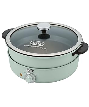 【中古】【Toffy/トフィー】 電気グリル鍋 K-HP2 (ペールアクア) 鍋･内鍋･たこ焼きプレート 3WAY 煮る 焼く 炊く 蒸す 3.5L 1,200Ｗ高火力 2色鍋 チーズ