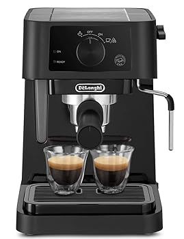 【中古】DeLonghi(デロンギ) De'Longhiエスプレッソメーカー スティローザ EC235J-BK カプチーノ ラテアート エスプレッソマシン ステンレス製ミルクフロ