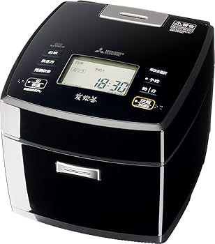 【中古】三菱電機(MITSUBISHI ELECTRIC) 炊飯器 5.5合 IH式 日本製 備長炭炭炊釜 十分な量な炊き分け 芳潤炊き 黒曜 NJ-VXC10-B