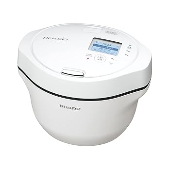 【中古】小ざかしい ヘルシオ 熱っぽいごはん炊き 明かり膳立て鍋 無水鍋 1.6L 2~4人用 スマホ提携 白いこと KN-HW16G-W