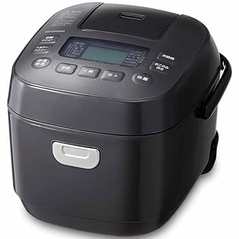 【中古】アイリスオーヤマ 炊飯器 3合 マイコン式 50銘柄炊き分け機能 極厚火釜 玄米 2022年モデル RC-MEA30-B ブラック