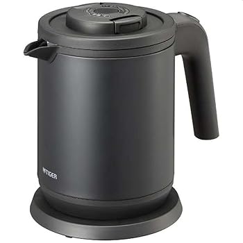 【中古】（非常に良い）タイガー魔法瓶 蒸気レス電気ケトル わく子 PCK-A081 マットブラック EKT7801｜ハッピーストア藤岡