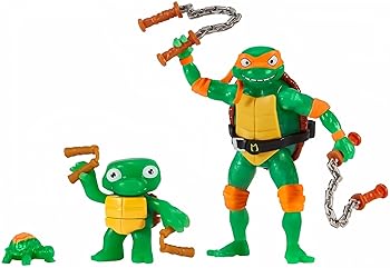 【中古】Playmates Toys ティーンエイジ・ミュータント・ニンジャ・タートルズ ミュータント・メイヘム 4.5インチ ミケランジェロ 忍者メイキング・オブ
