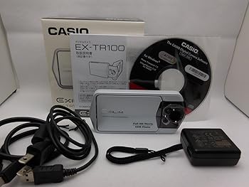 【中古】CASIO デジタル写真機 EXILIM 1210万絵素 光学望遠レンズ1倍 EX-TR100WE