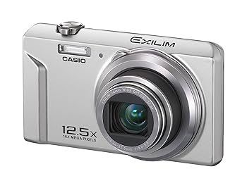 【中古】CASIO デジタル写真機 EXILIM 1610万絵素 12.5倍 しろがね色 EX-ZS160SR