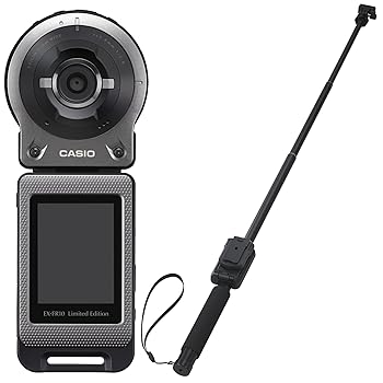 【中古】CASIO EXILIM 限定モデル EX-FR10GYSET マルチアングルスティックセット 14.1M画素 カメラ部/コントロール部分離 フリースタイルカメラ 限定カラ
