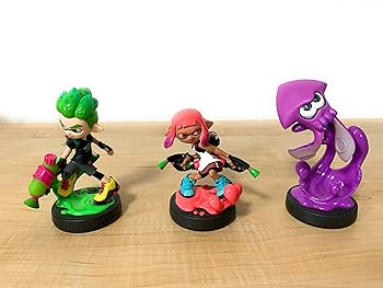 【中古】任天堂 スプラトゥーンシリーズ amiibo3種セット(ガール【ネオンピンク】、ボーイ【ネオングリーン】、イカ【ネオンパープル】)