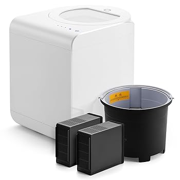 【中古】Airthereal 生ごみ処理機、Revive 電動キッチンコンポスター ビジュアルカバー付き、容量 2.5L、アップグレードされた SHARKSDEN? トライブレー