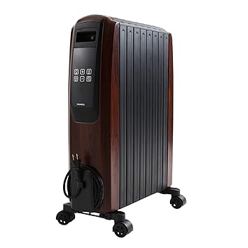 【中古】モダンデコ オイルヒーター タイマー機能 リモコン付き 静音 (ダークウッド)