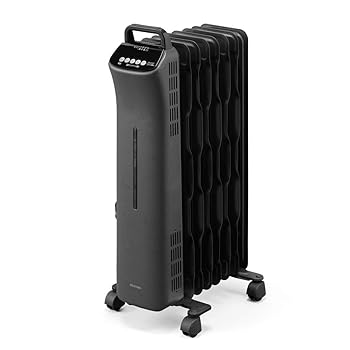【中古】アイリスオーヤマ ヒーター オイルヒーター 8畳 ウェーブ型 500W/700W/1200W 小型 コンパクト 入りタイマー 温度調節可能 転倒オフ機能 チャイル