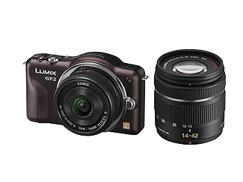 【中古】パナソニック ミラーレス一眼カメラ LUMIX GF3 ダブルレンズキット センシュアルブラウン DMC-GF3W-T