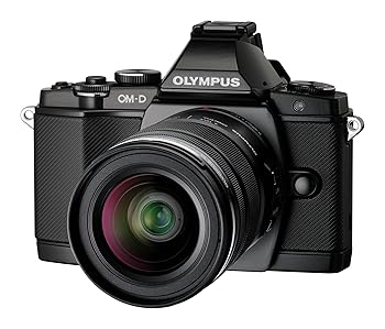 【中古】OLYMPUS 鏡鑑受け答え一眼 OM-D E-M5 水晶体一揃いの道具 黒いこと 1605万絵素 防塵 防滴 OM-D E-M5 LKIT BLK