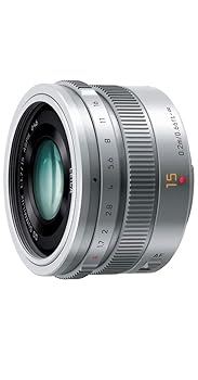 【中古】パナソニック 単興味の中心 広角水晶体 マイクロフォーサーズ用 ライカ DG SUMMILUX 15粍/F1.7 ASPH. しろがね色 H-X015-S