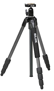 【中古】SLIK カーボン三脚 ライトカーボン E54 4段 ナットロック式 19mmパイプ径 自由雲台クイックシュー式 106976