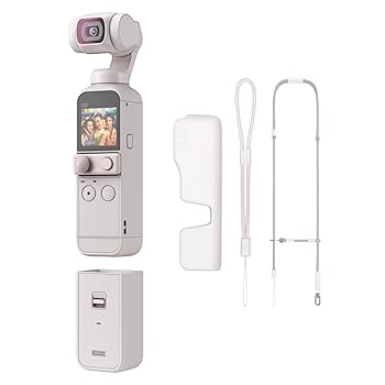 【中古】DJI vlogカメラ Pocket 2 限定コンボ(サンセット ホワイト) Vlog向け4K アクションカメラ 3軸モーター搭載ジンバル 64MP写真 フェイス トラッキ
